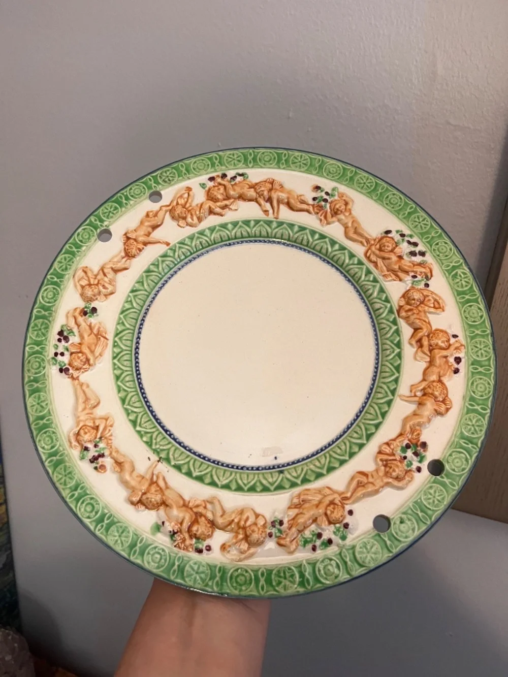 Stunning Vintage Made in Japan Cherub Wall Hanging Plate – 10.25”